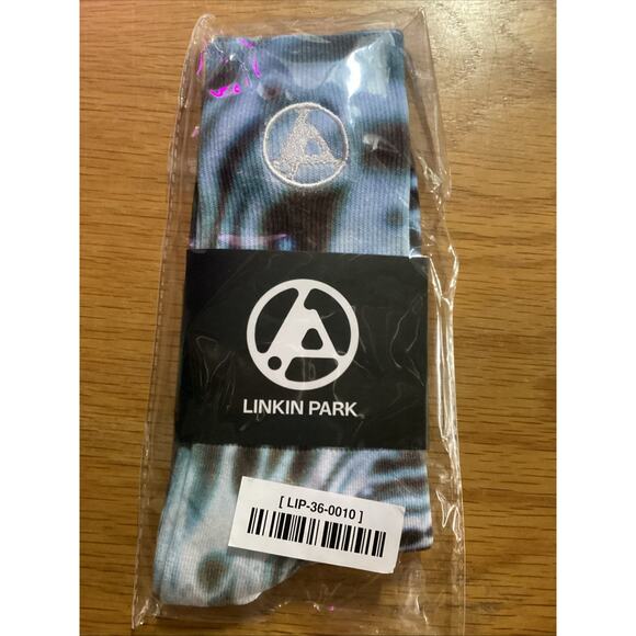 Linkin Park FZ Blue Swirl Embroidered Socks From Zero Album - Picture 2 of 3